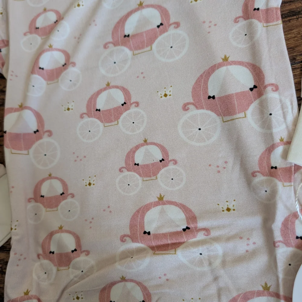 NWT Bamboo Pink Princess Carriage Long Sleeve 2 Piece‎ Pajama Set